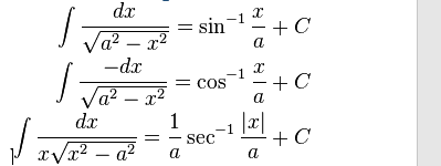فرمول‌های انتگرال گیری از توابع غیر گویا